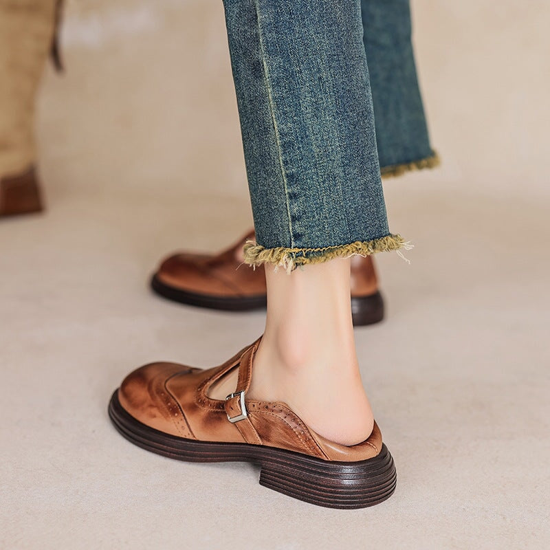 Dames Lederen Schoenen – Met Gesp – Comfortabel en Stijlvol