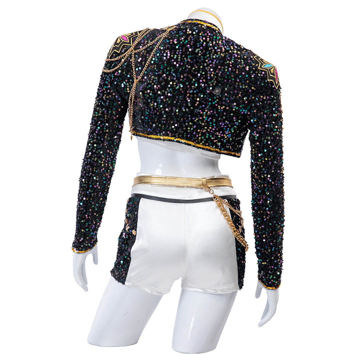 Glitter Halloween kostuum voor meisjes – zwart-gouden details – voor feest