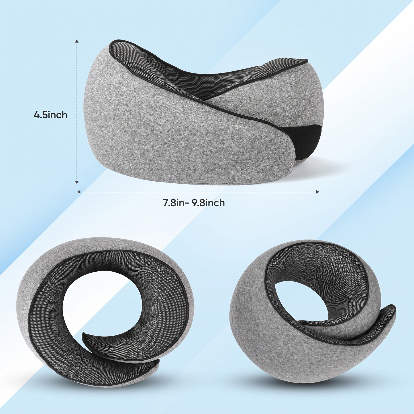 Fittershape Reiskussen – memory foam met kap