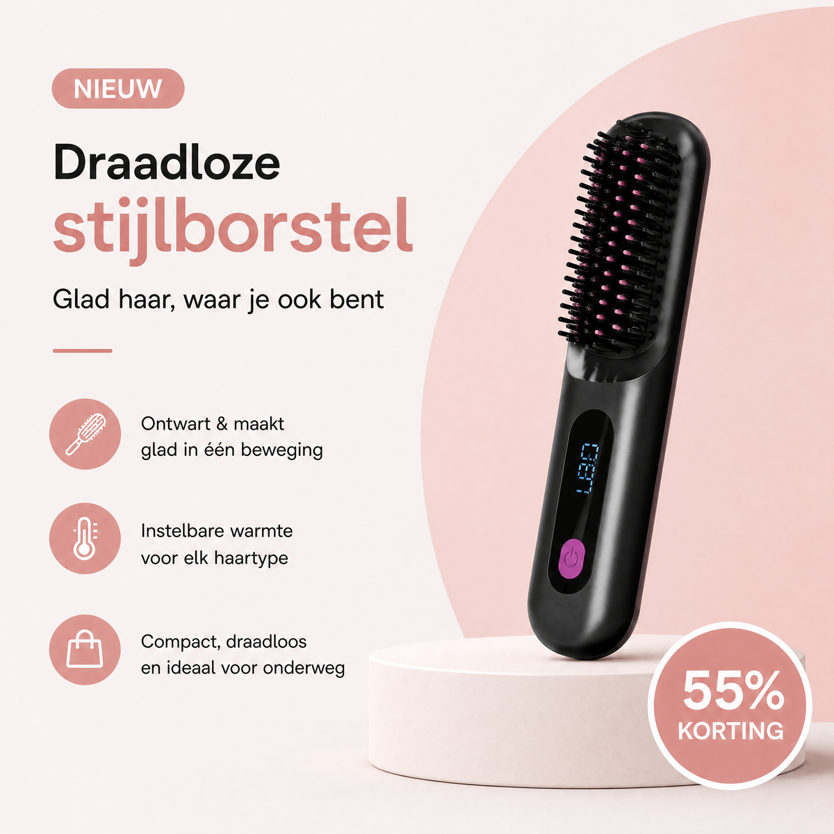 Fittershape GoBrush PRO – draadloze stijlborstel