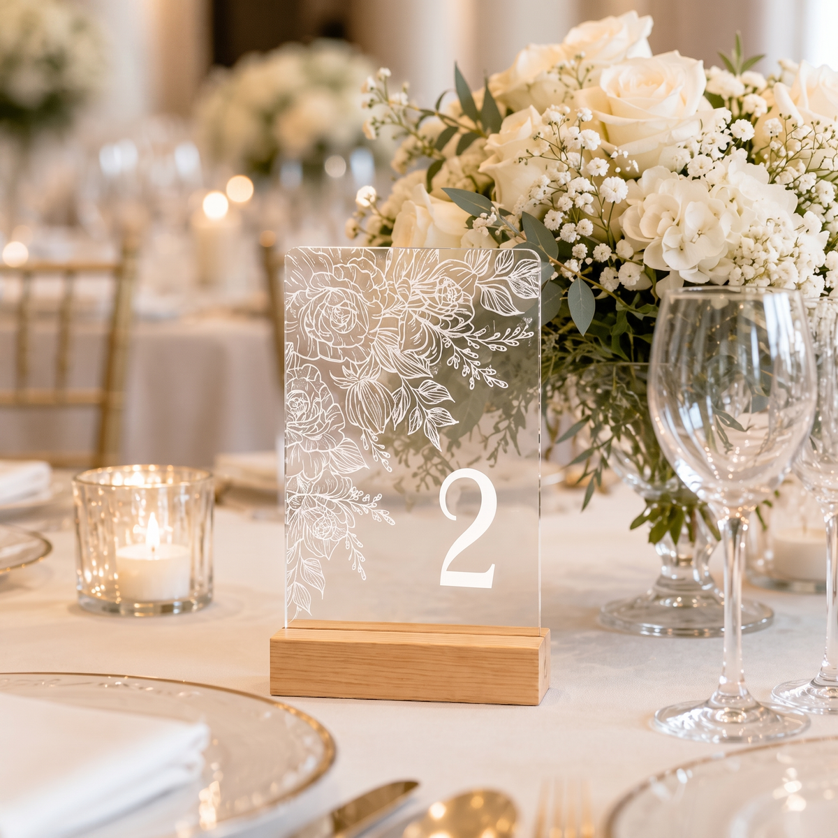 Personalized Acrylic Wedding Table Number Sign Custom Table Name Plate Bride Groom Reception Party Event Decoration DisplayStand