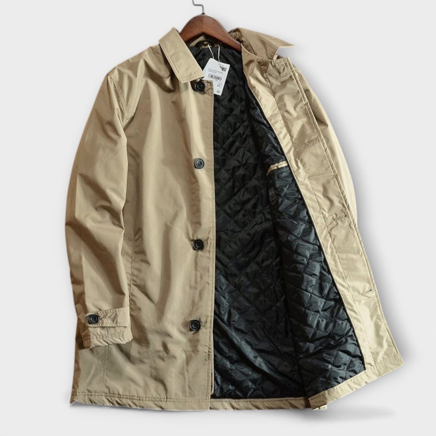 Waterdichte Trenchcoat – Met Rits en Knopen – Voor Mannen