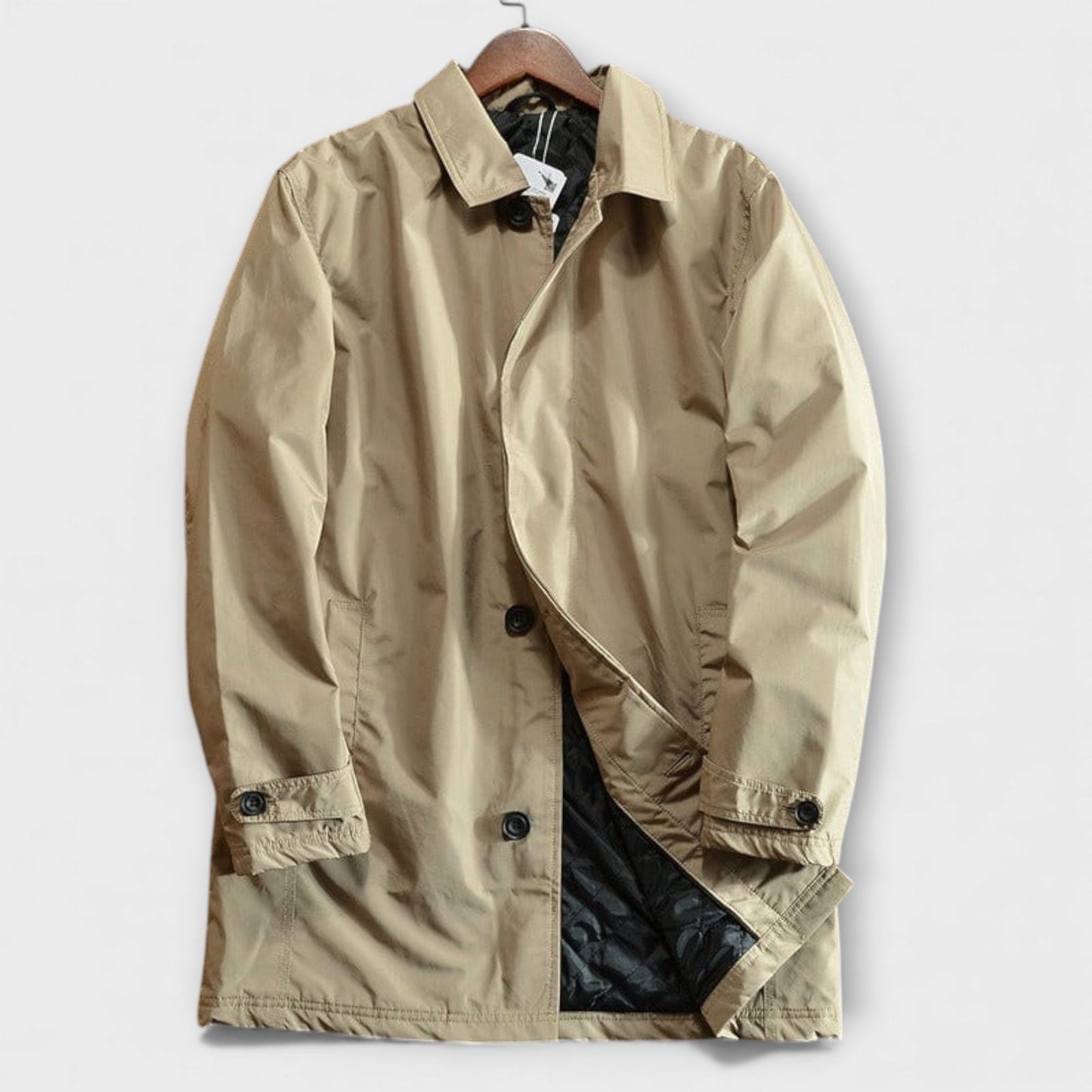 Waterdichte Trenchcoat – Met Rits en Knopen – Voor Mannen