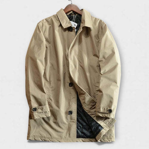 Waterdichte Trenchcoat – Met Rits en Knopen – Voor Mannen