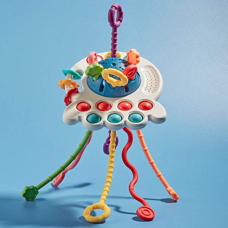Interactief Fidget Speelgoed – Kleurrijke Draden en Ringen – Voor Baby’s en Peuters