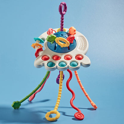 Interactief Fidget Speelgoed – Kleurrijke Draden en Ringen – Voor Baby’s en Peuters