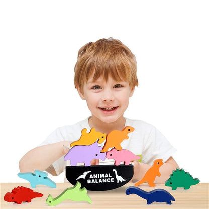 Houten Dieren Balanceerspel – Voor Kinderen – Met Kleurrijke Dierenblokken