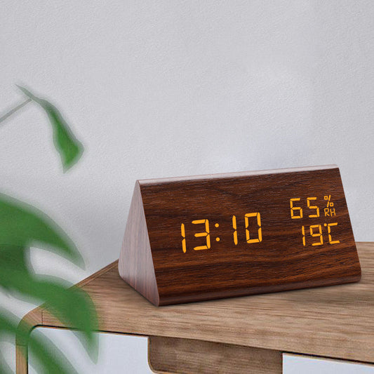 Moderne Houten LED Wecker – Digitale Klok – Temperatuur en Vochtigheid