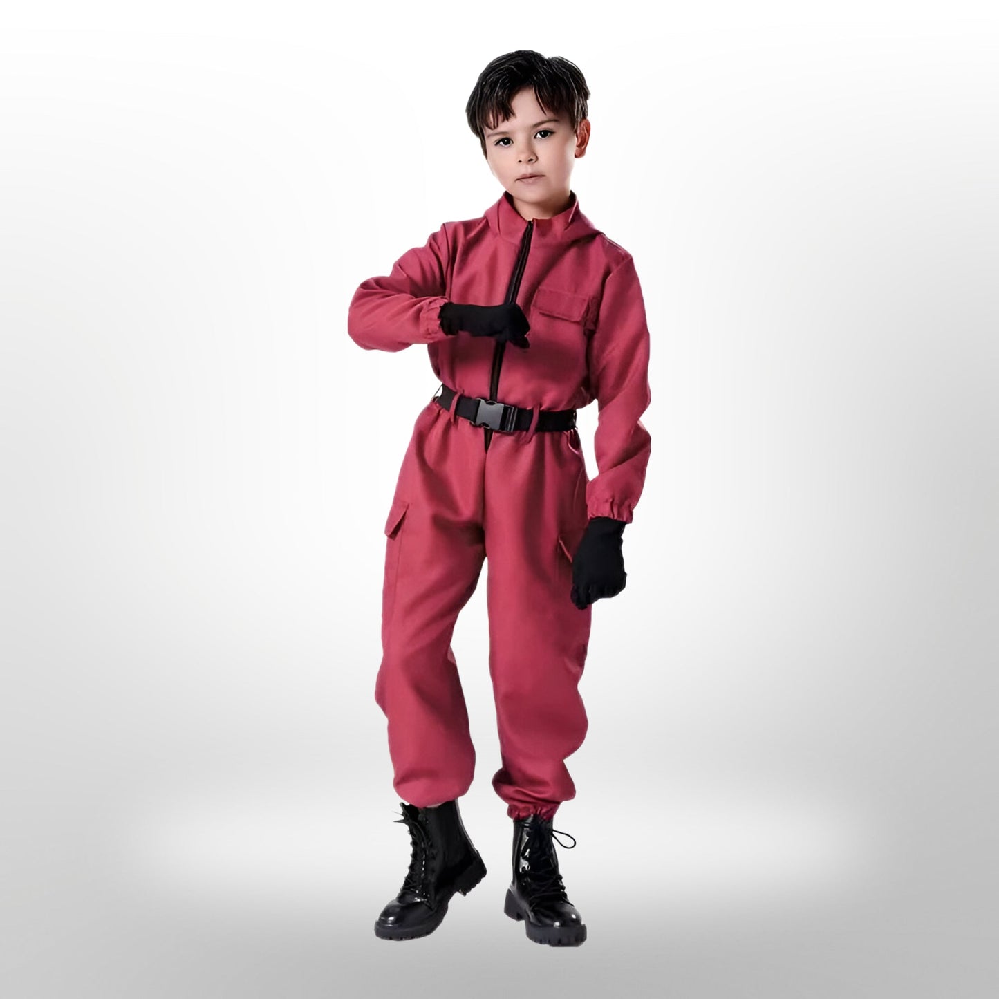 Squid Game Kostuum voor Kinderen – Rood Uniform met Masker
