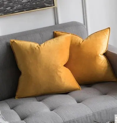 VelvetLux – Luxe Samt Kussenhoes met Flanellen Rand