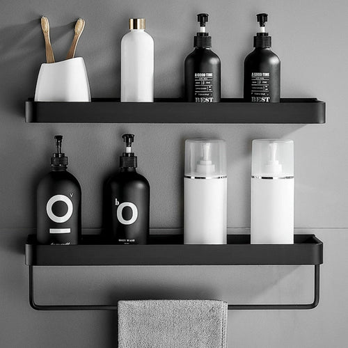 Wandplank – Zwart – Opbergruimte – Voor badkamer & keuken
