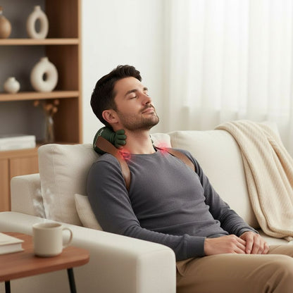 Massageapparaat – Verstelbare Band – Ergonomisch Ontwerp – Voor Nek en Schouders