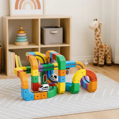 Kleurrijk Treinbaan Speelgoed – Modulaire Stukken – Voor Kinderen – Educatief Speelgoed