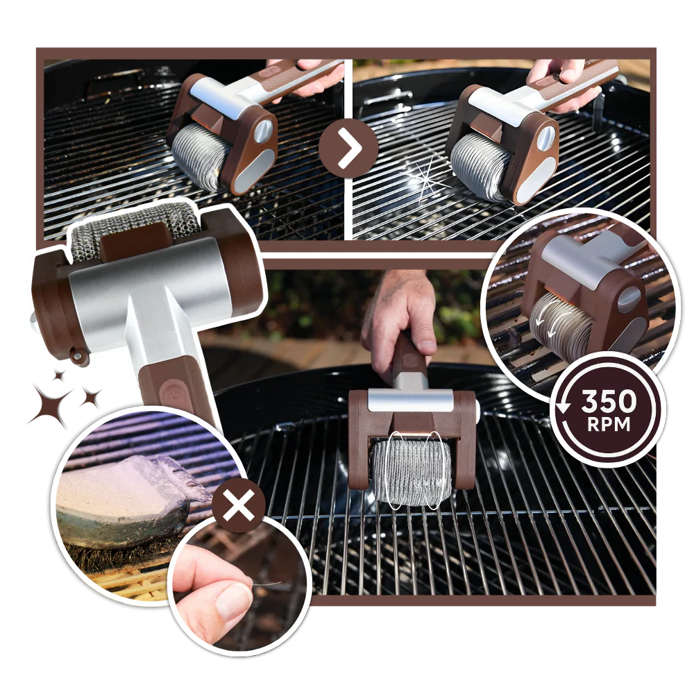 Elektrische Grillborstel – RVS – Snel en Efficiënt – Voor BBQ's en Grillroosters