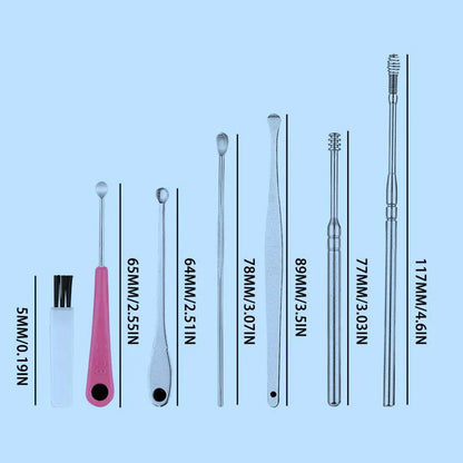 Oorstaafjes Set – RVS – 6 Stuks – Voor Oorreiniging en Verzorging