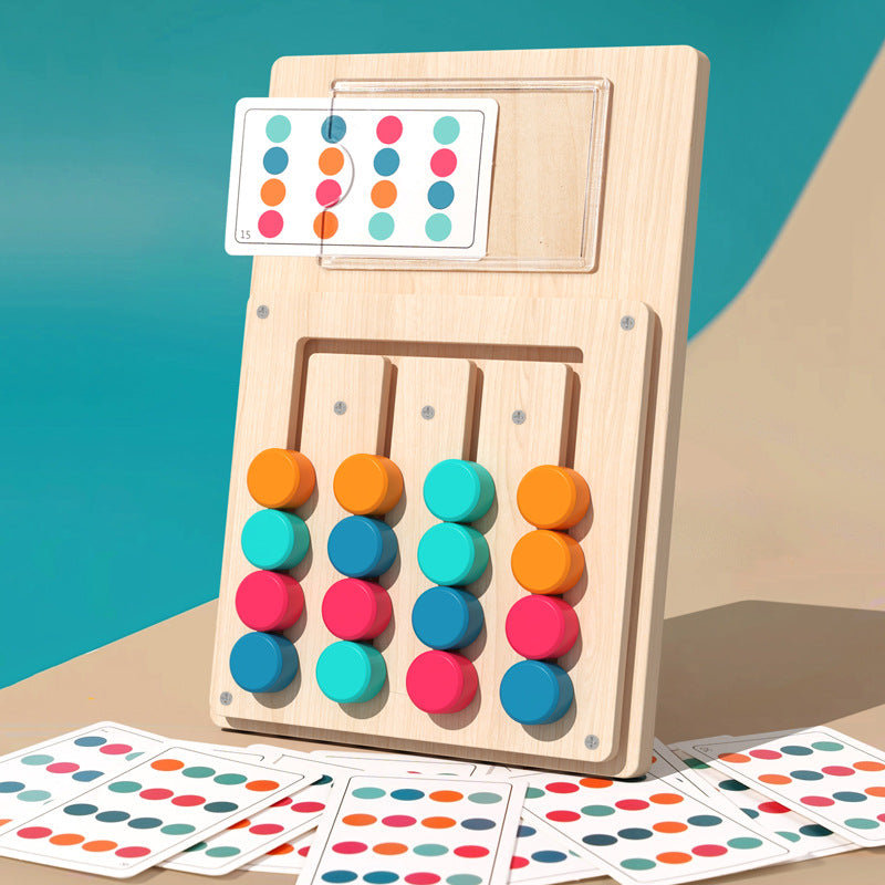 Houten Dot Matching Spel – Voor Kinderen – Met Kaarten en Kleurige Dots