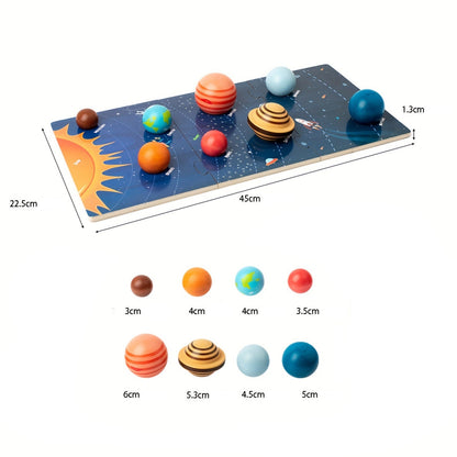 Houten Planeet Puzzel – Voor Kinderen – Zonnestelsel Puzzelspel